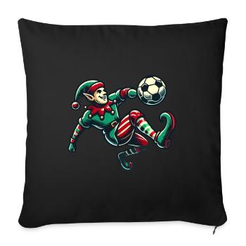 Christmas Elf Football Player Motif - Sofa pillowcase 17,3'' x 17,3'' (45 x 45 cm) - black - Front
