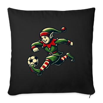 Christmas Elf Soccer Player Fun - Sofa pillowcase 17,3'' x 17,3'' (45 x 45 cm) - black - Front