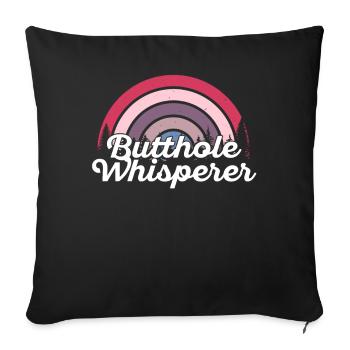 Butthole Whisperer - Sofa pillowcase 17,3'' x 17,3'' (45 x 45 cm) - black - Front