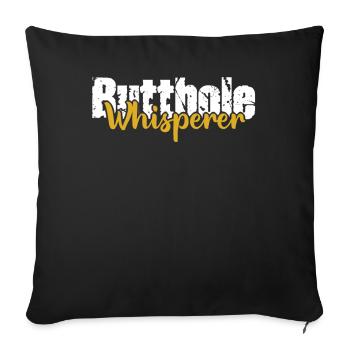 Butthole Whisperer - Sofa pillowcase 17,3'' x 17,3'' (45 x 45 cm) - black - Front