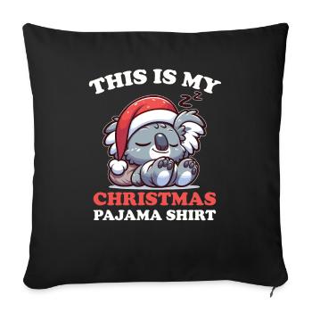 Pyjama de Noël Koala Koalas - Housse de coussin décorative 45 x 45 cm - noir - Devant