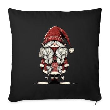 Cute Christmas elf in scandinavian style - Sofa pillowcase 17,3'' x 17,3'' (45 x 45 cm) - black - Front