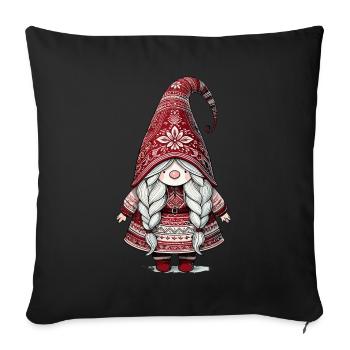 Cute Christmas elf in scandinavian style - Sofa pillowcase 17,3'' x 17,3'' (45 x 45 cm) - black - Front