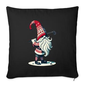 Golfer Gnome for Golf Lovers - Sofa pillowcase 17,3'' x 17,3'' (45 x 45 cm) - black - Front