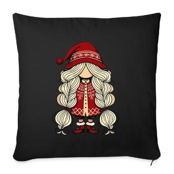 Christmas gnome in Scandinavian style - Sofa pillowcase 17,3'' x 17,3'' (45 x 45 cm) - black - Front
