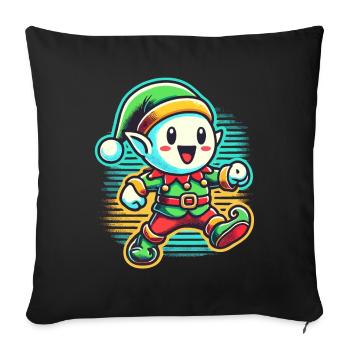 Joyeux Noël Gnome Dessin Animé - Housse de coussin décorative 45 x 45 cm - noir - Devant