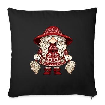 Christmas gnome in Scandinavian style - Sofa pillowcase 17,3'' x 17,3'' (45 x 45 cm) - black - Front