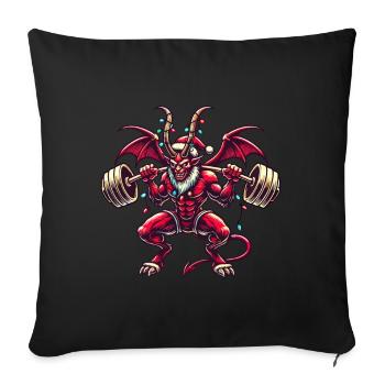 Christmas Krampus Muscle Power Workout Fun - Sofa pillowcase 17,3'' x 17,3'' (45 x 45 cm) - black - Front