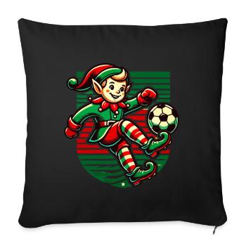 Soccer Playing Christmas Elf Fun - Sofa pillowcase 17,3'' x 17,3'' (45 x 45 cm) - black - Front