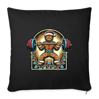 Christmas Gingerbread Man Bodybuilder Fitness - Sofa pillowcase 17,3'' x 17,3'' (45 x 45 cm) - black - Front