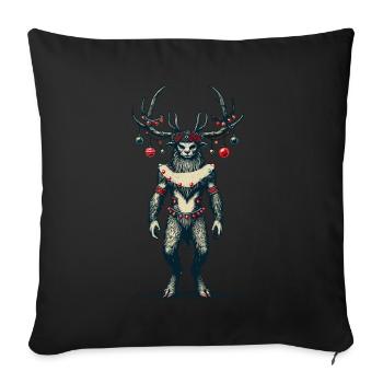Folklore festif de Noël Krampus - Housse de coussin décorative 45 x 45 cm - noir - Devant