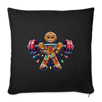 Christmas Gingerbread Bodybuilder Humor - Sofa pillowcase 17,3'' x 17,3'' (45 x 45 cm) - black - Front