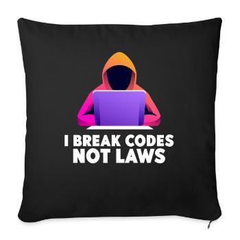 Expertise en cybersécurité de hackers éthiques - Housse de coussin décorative 45 x 45 cm - noir - Devant