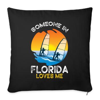 Someone In Florida Loves Me - Sofa pillowcase 17,3'' x 17,3'' (45 x 45 cm) - black - Front