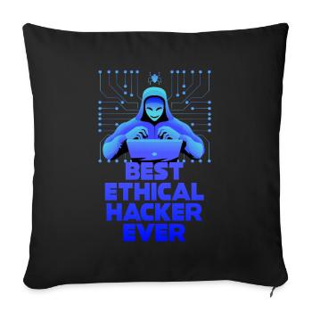Expertise en cybersécurité de hackers éthiques - Housse de coussin décorative 45 x 45 cm - noir - Devant