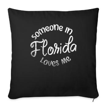 Someone In Florida Loves Me - Sofa pillowcase 17,3'' x 17,3'' (45 x 45 cm) - black - Front