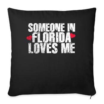 Someone In Florida Loves Me - Sofa pillowcase 17,3'' x 17,3'' (45 x 45 cm) - black - Front