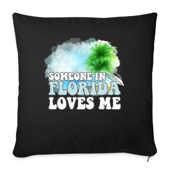 Someone In Florida Loves Me - Sofa pillowcase 17,3'' x 17,3'' (45 x 45 cm) - black - Front