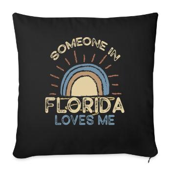 Someone In Florida Loves Me - Sofa pillowcase 17,3'' x 17,3'' (45 x 45 cm) - black - Front