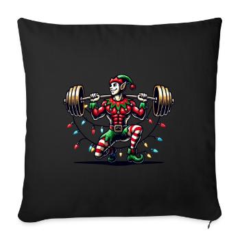 Christmas Gym Elf Weightlifting - Sofa pillowcase 17,3'' x 17,3'' (45 x 45 cm) - black - Front