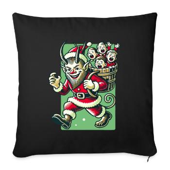 Santa Claus Krampus Naughty Children Folklore - Sofa pillowcase 17,3'' x 17,3'' (45 x 45 cm) - black - Front