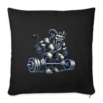 Krampus Bodybuilder Entraînement musculaire Entraînement d’hiver - Housse de coussin décorative 45 x 45 cm - noir - Devant