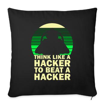 Expertise en cybersécurité de hackers éthiques - Housse de coussin décorative 45 x 45 cm - noir - Devant