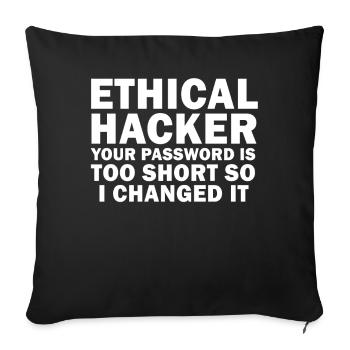 Expertise en cybersécurité de hackers éthiques - Housse de coussin décorative 45 x 45 cm - noir - Devant
