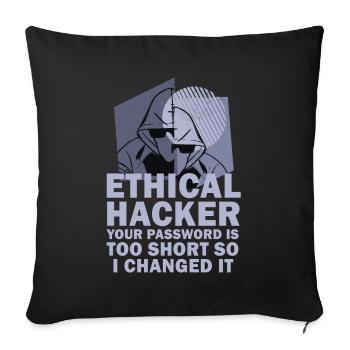 Expertise en cybersécurité de hackers éthiques - Housse de coussin décorative 45 x 45 cm - noir - Devant