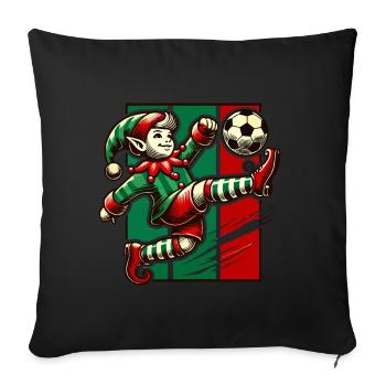 Sporty Christmas Elf Soccer Player Motif - Sofa pillowcase 17,3'' x 17,3'' (45 x 45 cm) - black - Front