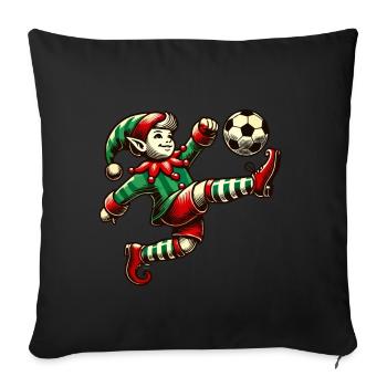 Soccer Playing Eleven With Ball - Sofa pillowcase 17,3'' x 17,3'' (45 x 45 cm) - black - Front