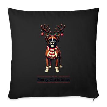 Merry Christmas Boxer Dog Motif - Sofa pillowcase 17,3'' x 17,3'' (45 x 45 cm) - black - Front