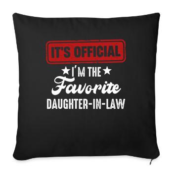 Je suis la belle-fille préférée - Housse de coussin décorative 45 x 45 cm - noir - Devant