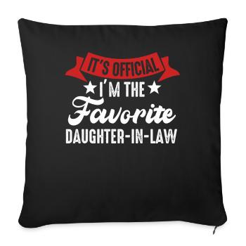 Je suis la belle-fille préférée - Housse de coussin décorative 45 x 45 cm - noir - Devant