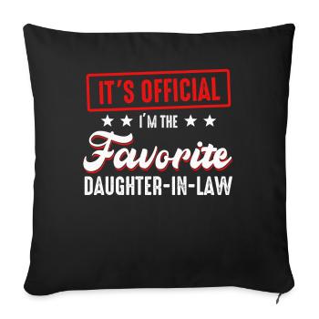 Je suis la belle-fille préférée - Housse de coussin décorative 45 x 45 cm - noir - Devant