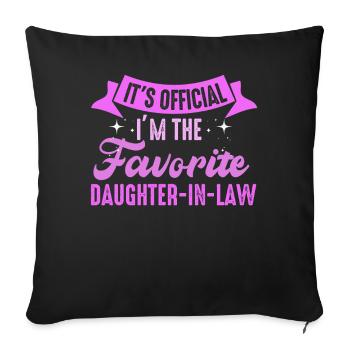 Je suis la belle-fille préférée - Housse de coussin décorative 45 x 45 cm - noir - Devant