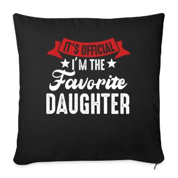 C’est officiel Je suis la fille préférée - Housse de coussin décorative 45 x 45 cm - noir - Devant
