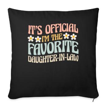 Je suis la belle-fille préférée - Housse de coussin décorative 45 x 45 cm - noir - Devant