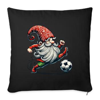 Christmas Football Gnome Elf Gnome - Sofa pillowcase 17,3'' x 17,3'' (45 x 45 cm) - black - Front