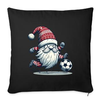 Christmas Football Gnome for Fans - Sofa pillowcase 17,3'' x 17,3'' (45 x 45 cm) - black - Front