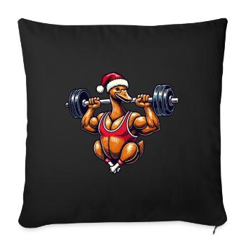Funny Christmas Goose Bodybuilding Motif - Sofa pillowcase 17,3'' x 17,3'' (45 x 45 cm) - black - Front