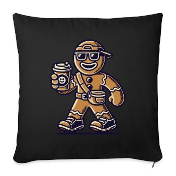 Funny gingerbread snob for Christmas - Sofa pillowcase 17,3'' x 17,3'' (45 x 45 cm) - black - Front