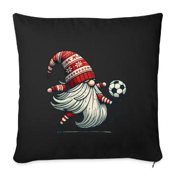Football Gnome Christmas Player Elf - Sofa pillowcase 17,3'' x 17,3'' (45 x 45 cm) - black - Front