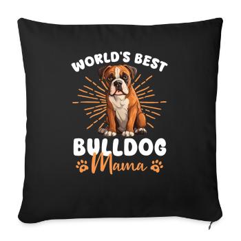American Bulldog Groovy American Bulldog mom - Sofa pillowcase 17,3'' x 17,3'' (45 x 45 cm) - black - Front