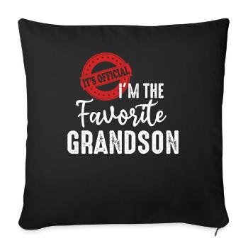 C’est officiel Je suis le petit-fils préféré - Housse de coussin décorative 45 x 45 cm - noir - Devant