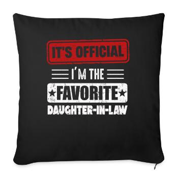 Je suis la belle-fille préférée - Housse de coussin décorative 45 x 45 cm - noir - Devant