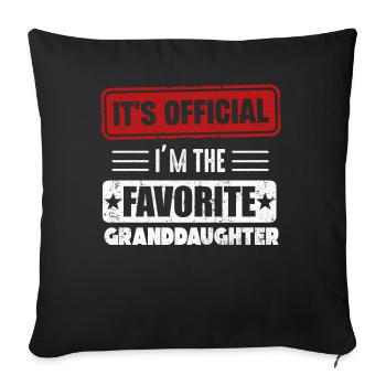 Je suis la petite-fille préférée - Housse de coussin décorative 45 x 45 cm - noir - Devant