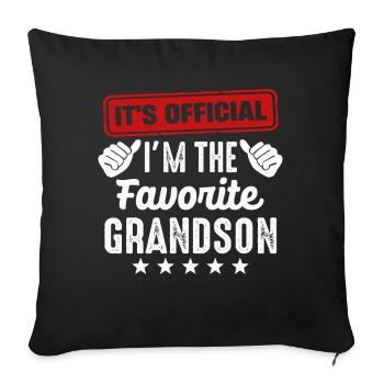 C’est officiel Je suis le petit-fils préféré - Housse de coussin décorative 45 x 45 cm - noir - Devant