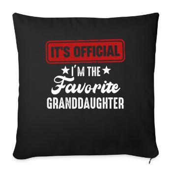 Je suis la petite-fille préférée - Housse de coussin décorative 45 x 45 cm - noir - Devant