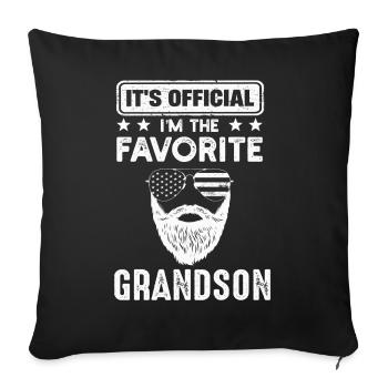 C’est officiel Je suis le petit-fils préféré - Housse de coussin décorative 45 x 45 cm - noir - Devant